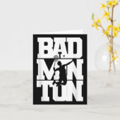 Badminton Player Smashing Shuttle Birdie Badminton Karte (Gelbe Blume)