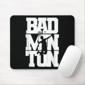 Badminton Player Smashing Shuttle Birdie Badminton Mousepad (Mit Mouse)