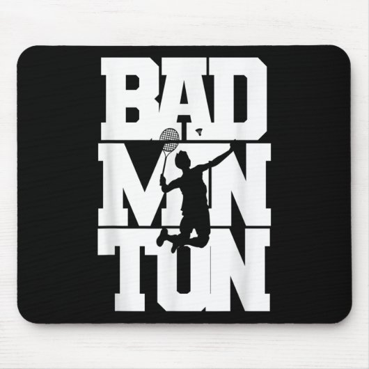 Badminton Player Smashing Shuttle Birdie Badminton Mousepad (Vorne)