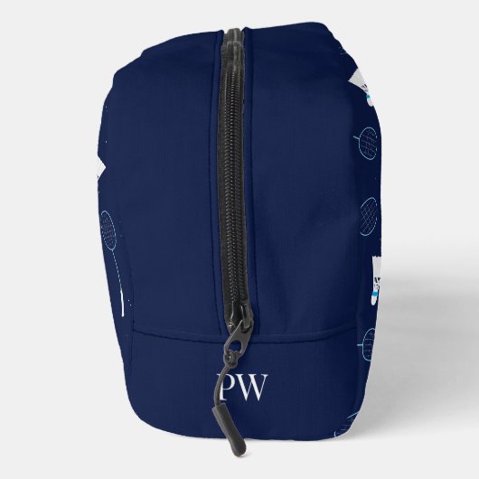 Badminton Player Sports Pattern Monogram Waschbeutel (Rechts)