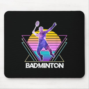 Badminton Player Sports Retro Vintag Vaporwave 90 Mousepad