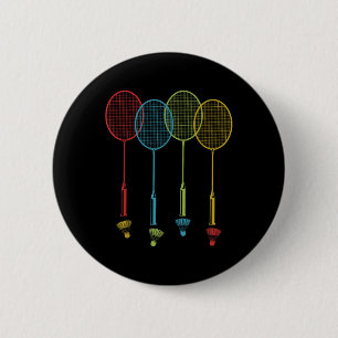Badminton Player Team Shuttle Coach Match Badminto Button