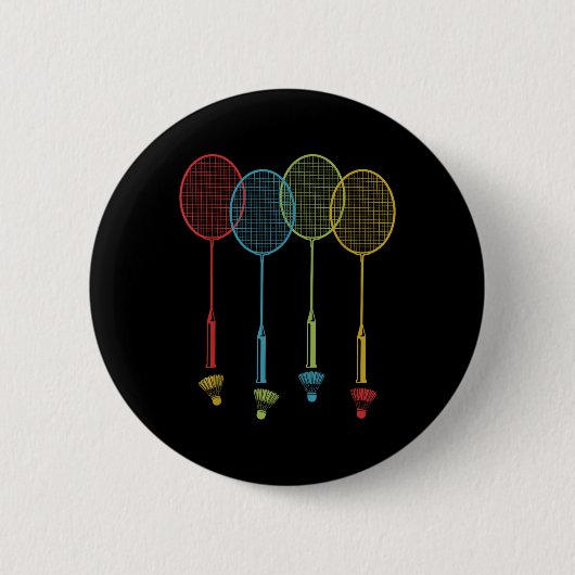 Badminton Player Team Shuttle Coach Match Badminto Button (Vorderseite)