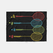 Badminton Player Team Shuttle Coach Match Badminto Fleecedecke (Vorderseite (Horizontal))