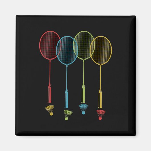 Badminton Player Team Shuttle Coach Match Badminto Magnet (Vorne)