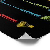 Badminton Player Team Shuttle Coach Match Badminto Poster (Ecke)