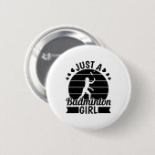 Badminton Player Team - Shuttle Just A Badminton G Button (Vorne & Hinten)