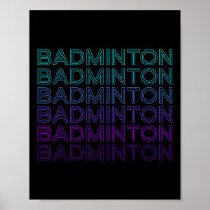 Badminton Player Team Trainer Retro Poster