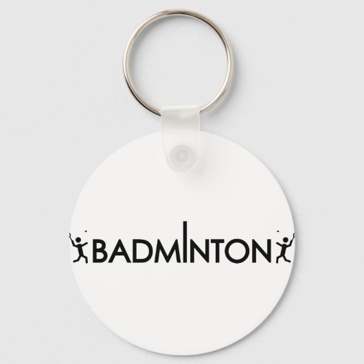 Badminton-Player-Textsymbol Schlüsselanhänger (Vorderseite)