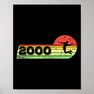 Badminton-Player Vintag 2000 Geburtstagshütte Bad Poster