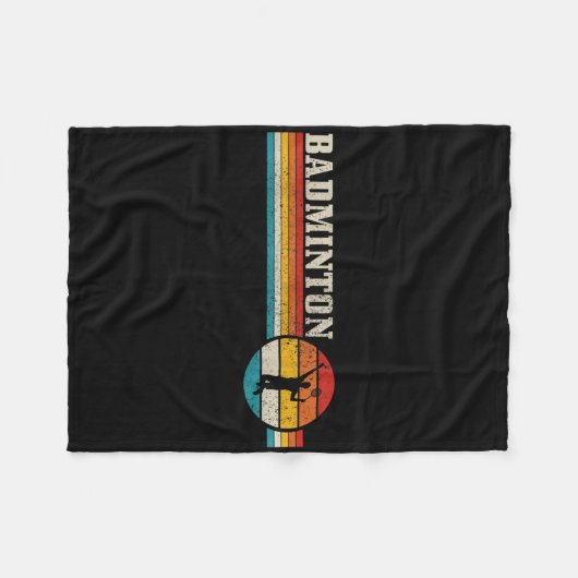 Badminton Player Vintag Badminton Fleecedecke (Vorderseite (Horizontal))