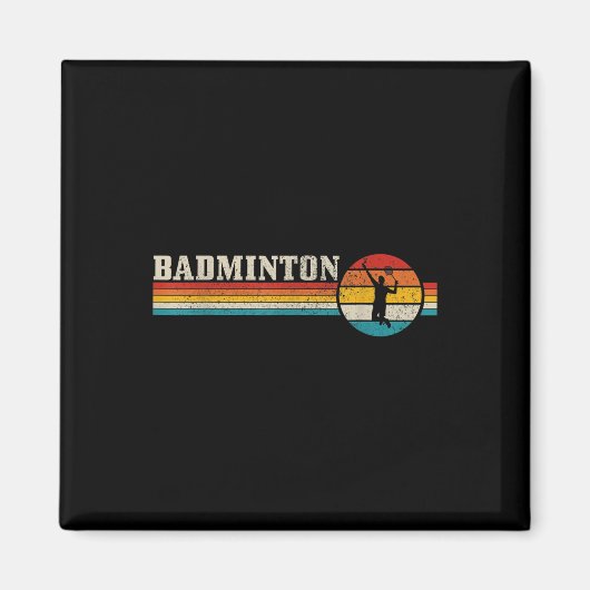 Badminton Player Vintag Badminton Magnet (Vorne)