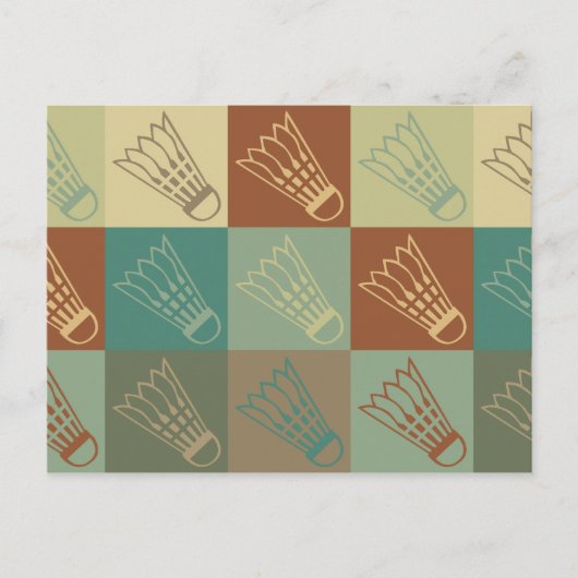 Badminton Pop Art Postkarte (Vorderseite)