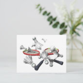 Badminton Postkarte (Stehend Vorderseite)