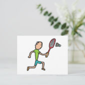 Badminton Postkarte (Stehend Vorderseite)