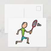 Badminton Postkarte (Vorne/Hinten)