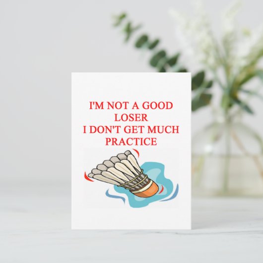 BADMINTON POSTKARTE (Stehend Vorderseite)