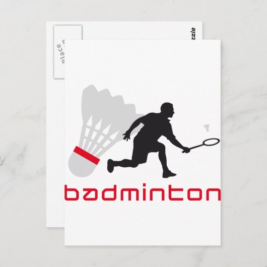 Badminton Postkarte (Vorne/Hinten)