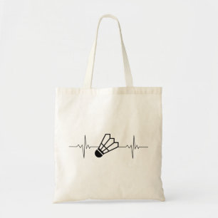 Badminton Pulse Heartbeat Line Tragetasche