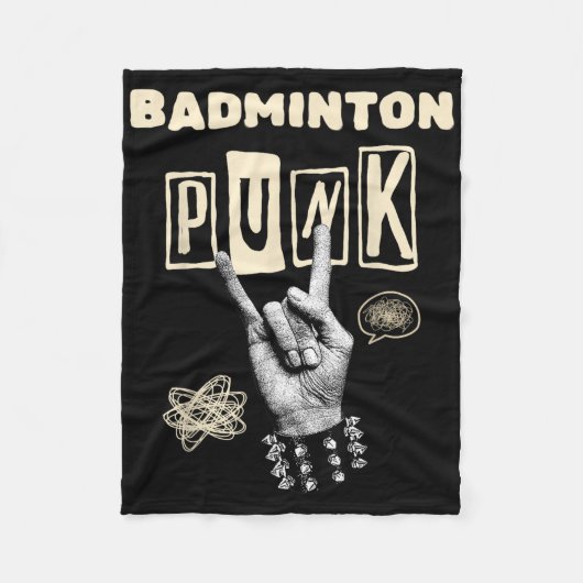 Badminton Punk Rock N Roll Racket Shuttle Sport  Fleecedecke (Vorderseite)