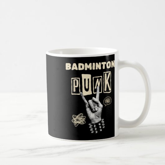 Badminton Punk Rock'n'Roll Racket Shuttle Sport Kaffeetasse (Rechts)