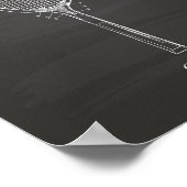 Badminton Racket 1925 Patent Art Chalkboard Poster (Ecke)