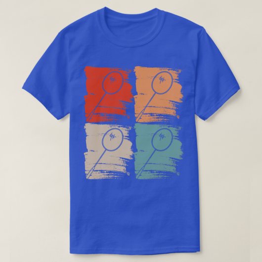 Badminton Racket Badminton Retro T-Shirt (Design vorne)