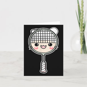Badminton Racket Cartoon Face Shuttle Player Karte
