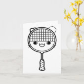 Badminton Racket Cartoon Look Shuttle Game Karte (Gelbe Blume)