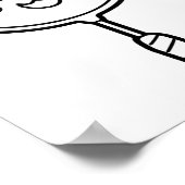 Badminton Racket Cartoon Look Shuttle Game Poster (Ecke)