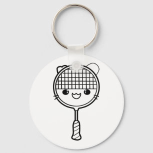 Badminton Racket Cartoon Look Shuttle Game Schlüsselanhänger