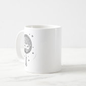 Badminton Racket Comic Shuttle Kaffeetasse (Vorderseite Links)
