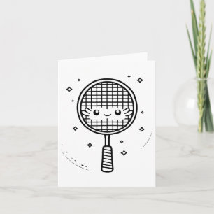 Badminton Racket Comic Shuttle Karte