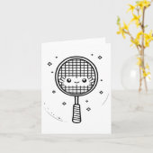 Badminton Racket Comic Shuttle Karte (Gelbe Blume)