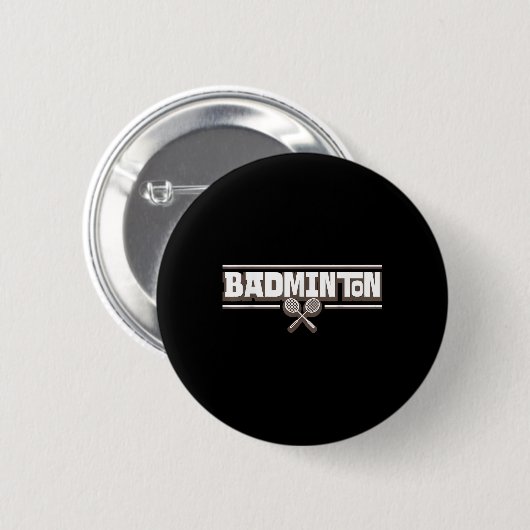 Badminton Racket - Funny Badminton Player  Button (Vorne & Hinten)