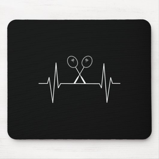 Badminton Racket Heartbeat Badminton Player, Shutt Mousepad (Vorne)