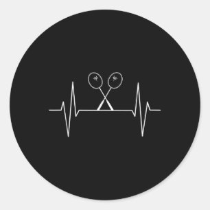 Badminton Racket Heartbeat Badminton Player, Shutt Runder Aufkleber
