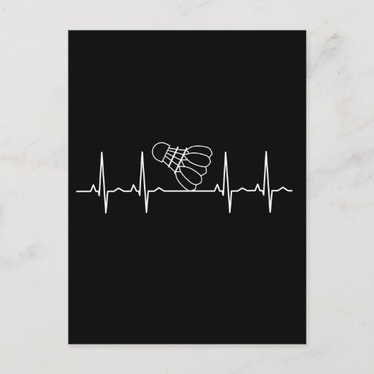 Badminton Racket Heartbeat Postkarte (Vorderseite)