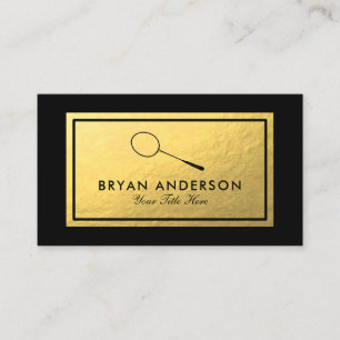 Badminton Racket - Imitate Gold Foil Business Card Visitenkarte