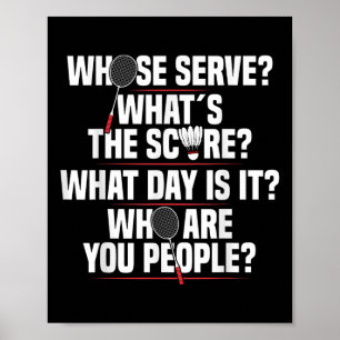 Badminton Racket Serve Shuttle Player Badminton Pl Poster