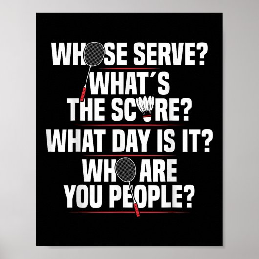 Badminton Racket Serve Shuttle Player Badminton Pl Poster (Vorne)