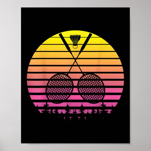 Badminton Racket Shuttle Fun Sports Player Coach G Poster (Vorne)