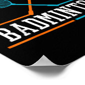Badminton Racket Shuttle Team Coach Badminton Play Poster (Ecke)