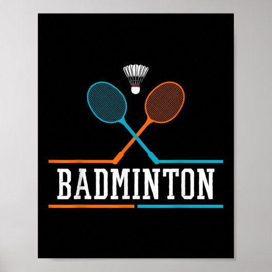 Badminton Racket Shuttle Team Coach Badminton Play Poster (Vorne)
