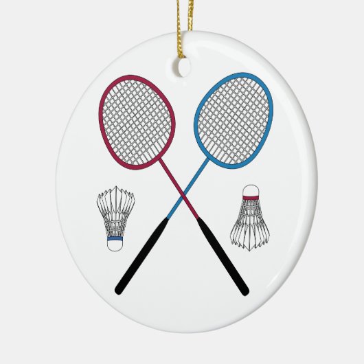 Badminton Rackets Birdies Shuttlecocks Keramik Ornament (Links)