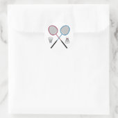 Badminton Rackets Birdies Shuttlecocks Runder Aufkleber (Tasche)