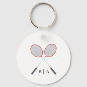 Badminton Rackets Custom Mit Monogramm Schlüsselanhänger (Rückseite)
