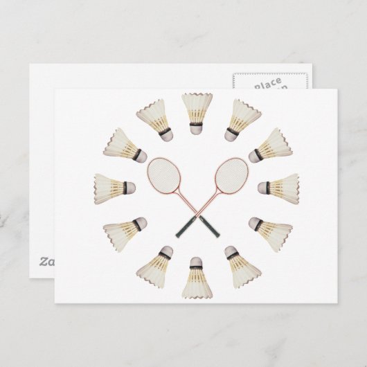 Badminton Rackets Postkarte (Vorne/Hinten)