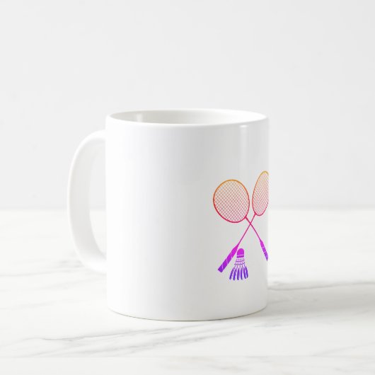 Badminton Rackets Shuttlecock Birdie Ombre Kaffeetasse (Vorderseite Links)