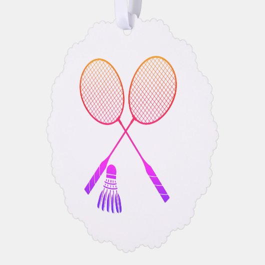 Badminton Rackets Shuttlecock Birdie Ombre Ornament Karte (Links)